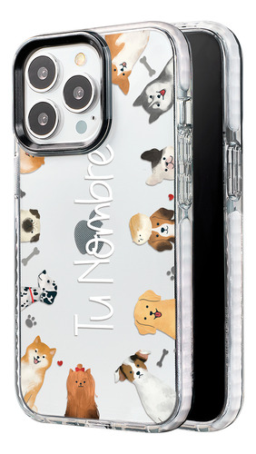 Funda Para iPhone Para Mujer Razas Perritos Con Tu Nombre