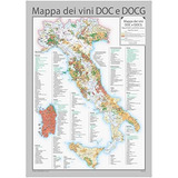 Mapa De Pared De Vinos Italianos Doc Y Docg Inglés E I...