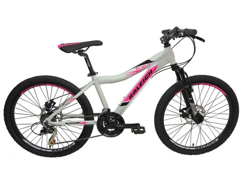 Mountain Bike Infantil Raleigh Scout  2022 R24 21v Frenos De Disco Mecánico Cambios Shimano Tourney Ty500 Y Shimano Tourney Ty300 Color Blanco/rosa  