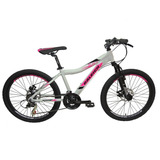 Mountain Bike Infantil Raleigh Scout  2022 R24 21v Frenos De Disco Mecánico Cambios Shimano Tourney Ty500 Y Shimano Tourney Ty300 Color Blanco/rosa  