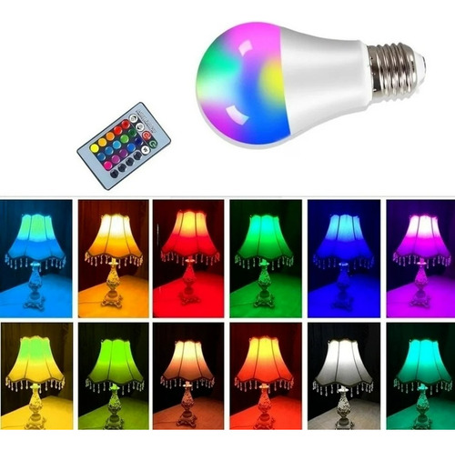 Lâmpada Bulbo C/remoto  Led Colorido Cromoterapia 5w