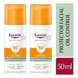 Combo X 2 Eucerin Solar Gel Creme Oil Control 50+ Toque Seco