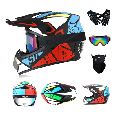 Casco De Motocicleta Abatible C\u002F Guantes Máscarade Protecció | Envío gratis