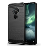 Funda Fibra Carbono Para Nokia 7.2 Antigolpes Negro Flexible