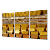 Cuadro Trip 40x60 P3 Oro Gold Barra Lingotes Dinero Dorado