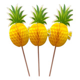 12 Palillos Diseño De Piña Ideal Para Fiesta Tematica Hawaii