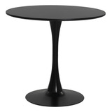 Mesa Saarinen Tulipa Redonda 120cm Tampo Madeira Preto