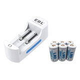 Cargador Ebl + 6 Baterias Cr123 , 16340 De 2800 Mah 