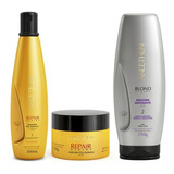 Aneethun Shampoo + Máscara Repair + Máscara Matizante Blond