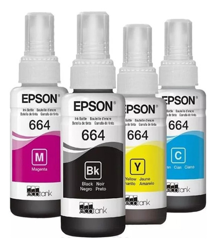 Tinta Epson 664 X4 Colores 300 350 355 365 375 455 555 1300