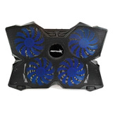 Ventilador Notebook Gamer Reptilex Pro 4 Aspas Led Rx0026 Pr Color Negro Color Del Led Azul