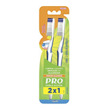 Cepillo Dental Pro Doble Accion Mayor Alcanze Mediano 2 X1 