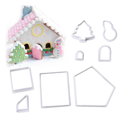 Set Cortante D Galletitas Casita Navidad 3d Casa Jengibre 8p