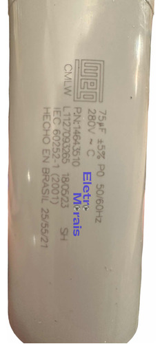 Capacitor 75uf Para Máquina Cortador De Grama Trapp Mc 50