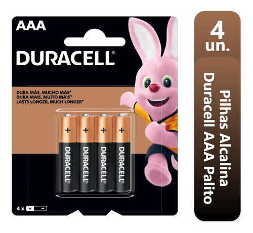 4 Pilhas Duracell Alcalina Aaa Palito Mn2400b4 1,5v