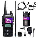 Kit Radios Walkie Talkies 8w Uhf Vhf Fm 2800mah & Cable Usb