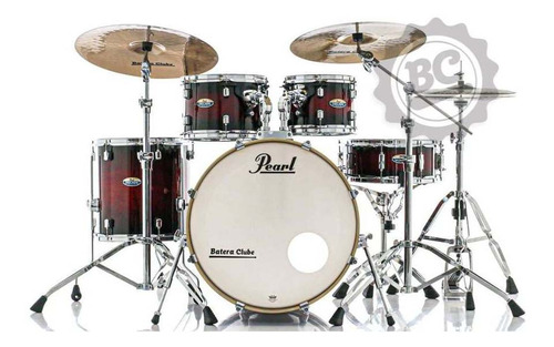 Bateria Pearl Decade Red 20 ,10 ,12 ,14  Com Kit De Ferragem