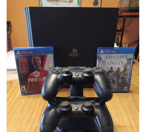 Sony Playstation 4 Pro 1tb 2 Joysticks+cargador + 2 Juegos 