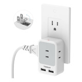 Tessan Conector Multiple, Regleta Multicontacto Pared Usb