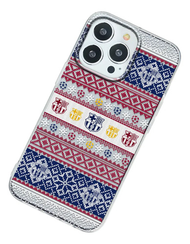 Funda Para iPhone Fc Barcelona Ugly Sweater Navideño Case