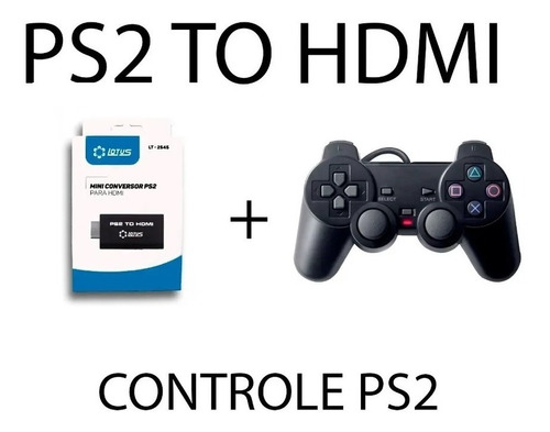 Adaptador Hdmi Para Ps2 + Controle Ps2