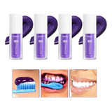 4 Peças De Branqueador De Dentes Roxo, Creme Smile-ease