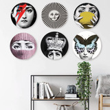 6 Cuadros Circulares Fornasetti Modernos Pvc Rígido 30x30cm