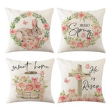 Herumi 4 Fundas De Almohada De Conejo De Granja Para Decorac