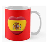 Taza Bandera Española Del Corazón 3d Calidad Premium