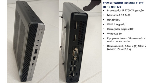 Computador Hp Mini Elite Desk 800 G3