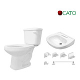 Juego Baño Cato Jazmin Blanco Redondo 