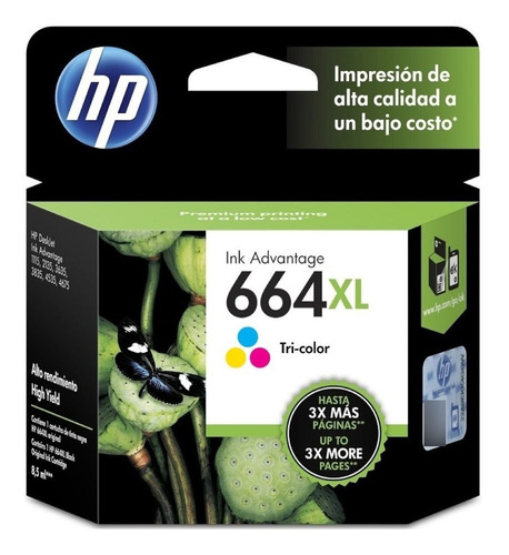 Cartucho De Tinta Hp #664xl Color (f6v30al)