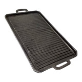 Plancha  Hierro Fundido Rayada Con Asas 25 X 45cm  