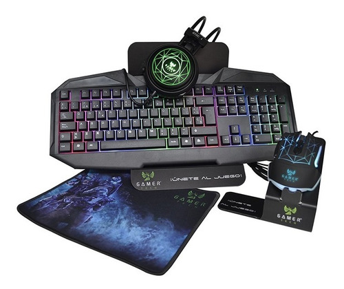 Combo 4 En 1 Gamer Tech Cod 11011/teclado Diadema,mouse,pad 