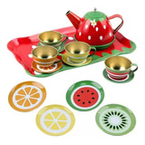 Juego De Tacitas Teteras Platitos Metalicos Set De Té Niñas.