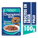 Champion Dog Trocitos En Salsa Cachorro 100gr X24 Und | Mdr