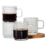 Showfull Tazas De Café De Vidrio De 11 Oz, Tazas De Té Trans