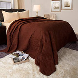 Colcha Para Cama Color Liso, Chocolate King