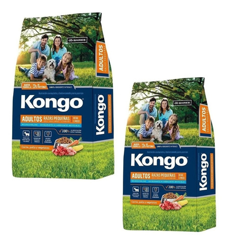 Alimento Kongo Adulto Razas Pequeñas Carne/pollo/veg 2x15 Kg