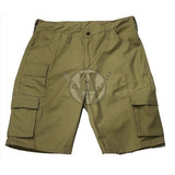 Bermuda Tactica Cargo Rip Stop Beige Combate Tela Brasilera