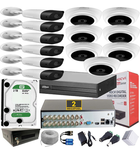 Cámaras Seguridad Kit Cctv 1080p Dahua Dvr 16ch+13 Cámaras