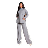 Conjunto Kit Feminino Calça Blusa Inverno Frio Lã Moleton