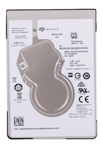 Disco Duro  Usado Seagate 1tb 2.5  7mm 5400 Rpm Sata Iii 6gb