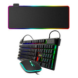 Kit Gamer Semi Mecanico Mouse Teclado Mouse Pad Antiaderente