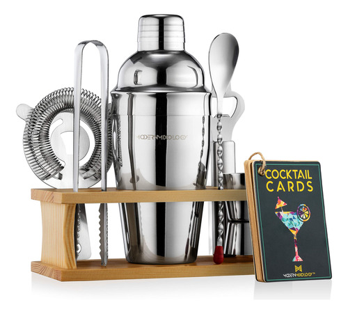 Kit De Bartender Mixologia Con Soporte | Set De Coctelera Se