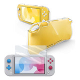 Capa Case Silicone + Película Tela Para Nintendo Switch Lite
