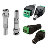 4 Conector Bnc Mola 2 Adaptador Cftv Borne P4 Macho 2 Femea