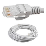 Cable Red Lan Ethernet 20 Metros Rj45 Cat5e Blanco 