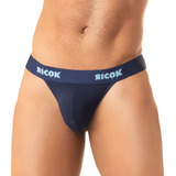 Cueca Ricok Fio Dental Lisa Azul