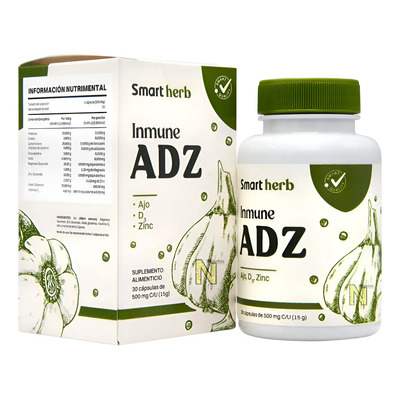 Inmune ADZ con Ajo Vitamina D3 y Zinc 30 capsulas Smart Herb Anahuac | MercadoLibre